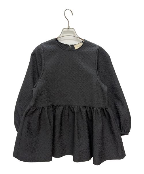 UNITED ARROWS（ユナイテッドアローズ）UNITED ARROWS (ユナイテッドアローズ) エアリージャカード ペプラム 9SL ブラウス ブラック サイズ:38の古着・服飾アイテム