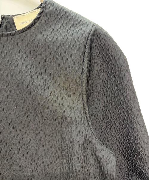 UNITED ARROWS（ユナイテッドアローズ）UNITED ARROWS (ユナイテッドアローズ) エアリージャカード ペプラム 9SL ブラウス ブラック サイズ:38の古着・服飾アイテム