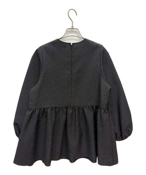 UNITED ARROWS（ユナイテッドアローズ）UNITED ARROWS (ユナイテッドアローズ) エアリージャカード ペプラム 9SL ブラウス ブラック サイズ:38の古着・服飾アイテム