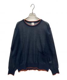6(ROKU) BEAUTY&YOUTH（ロク ビューティーアンドユース）の古着「LINE COLOR CREW NECK KNIT」｜ネイビー