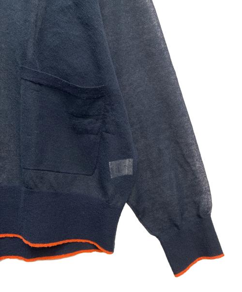 6(ROKU) BEAUTY&YOUTH（ロク ビューティーアンドユース）6(ROKU) BEAUTY&YOUTH (ロク ビューティーアンドユース) LINE COLOR CREW NECK KNIT ネイビー サイズ:FREEの古着・服飾アイテム