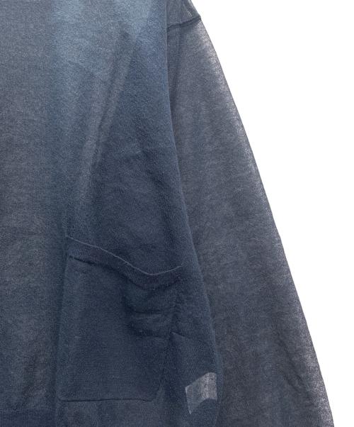 6(ROKU) BEAUTY&YOUTH（ロク ビューティーアンドユース）6(ROKU) BEAUTY&YOUTH (ロク ビューティーアンドユース) LINE COLOR CREW NECK KNIT ネイビー サイズ:FREEの古着・服飾アイテム