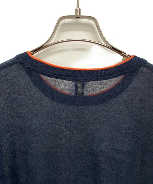 6(ROKU) BEAUTY&YOUTH（ロク ビューティーアンドユース）6(ROKU) BEAUTY&YOUTH (ロク ビューティーアンドユース) LINE COLOR CREW NECK KNIT ネイビー サイズ:FREEの古着・服飾アイテム