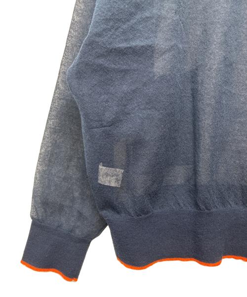 6(ROKU) BEAUTY&YOUTH（ロク ビューティーアンドユース）6(ROKU) BEAUTY&YOUTH (ロク ビューティーアンドユース) LINE COLOR CREW NECK KNIT ネイビー サイズ:FREEの古着・服飾アイテム