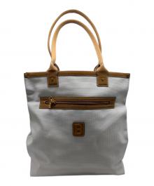 BALLY（バリー）の古着「レトロトートバッグ」｜ホワイト×ブラウン