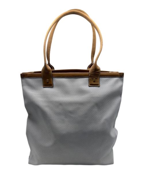 BALLY（バリー）BALLY (バリー) レトロトートバッグ ホワイト×ブラウンの古着・服飾アイテム