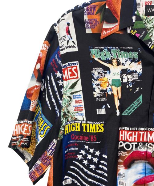 WACKO MARIA（ワコマリア）WACKO MARIA (ワコマリア) HAWAIIAN SHIRT - HIGHTIMES-WM-HI10 ブラック×ホワイト サイズ:Mの古着・服飾アイテム