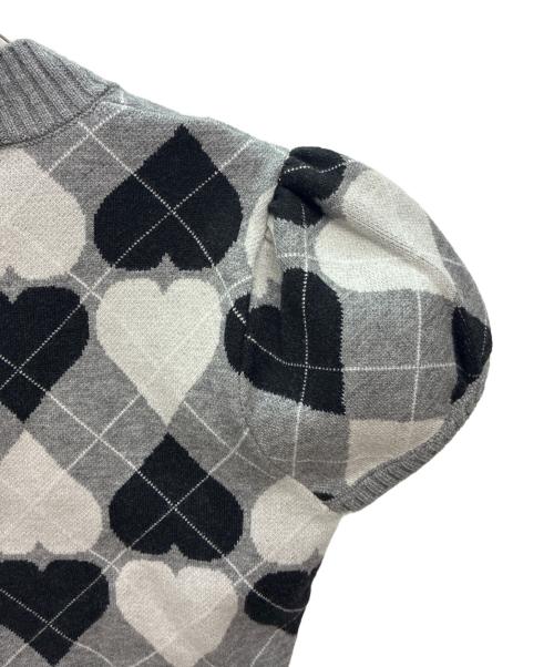 darich（ダーリッチ）Darich (ダーリッチ) アーガイルハートチェックニットセットアップ ブラック×グレー サイズ:FREEの古着・服飾アイテム