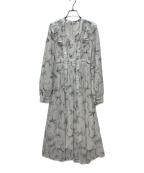 Rose Museロゼミューズ）の古着「ribbon pattern pleated dress」｜ホワイト