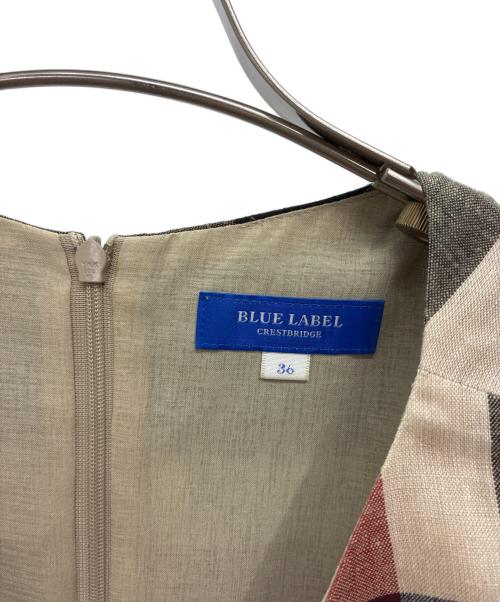 BLUE LABEL CRESTBRIDGE（ブルーレーベルクレストブリッジ）BLUE LABEL CRESTBRIDGE (ブルーレーベルクレストブリッジ) ドライウェザー ノースリーブワンピース レッド×ブラック サイズ:36の古着・服飾アイテム