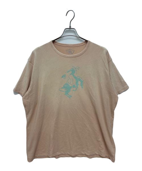 RRL（ダブルアールエル）RRL (ダブルアールエル) コットンヘンプ グラフィックTシャツ ピンク サイズ:XXLの古着・服飾アイテム