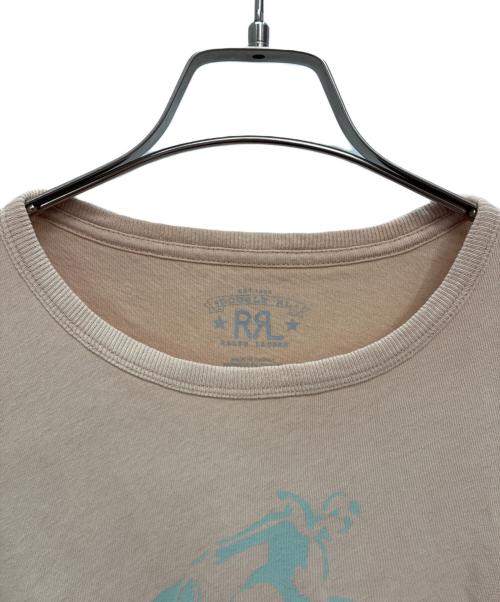 RRL（ダブルアールエル）RRL (ダブルアールエル) コットンヘンプ グラフィックTシャツ ピンク サイズ:XXLの古着・服飾アイテム