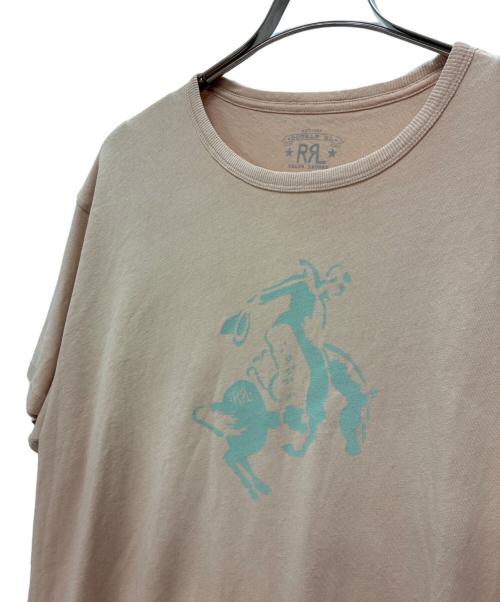RRL（ダブルアールエル）RRL (ダブルアールエル) コットンヘンプ グラフィックTシャツ ピンク サイズ:XXLの古着・服飾アイテム