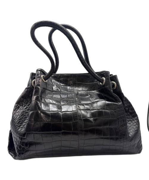 FURLA（フルラ）FURLA (フルラ) 型押し トートバッグ ブラックの古着・服飾アイテム