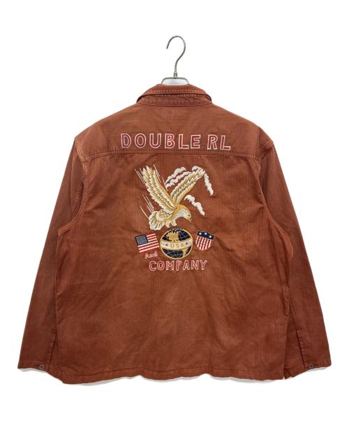 RRL（ダブルアールエル）RRL (ダブルアールエル) Embroidered Herringbone Twill Overshirt - Brown ブラウン サイズ:XXLの古着・服飾アイテム