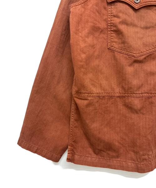 RRL（ダブルアールエル）RRL (ダブルアールエル) Embroidered Herringbone Twill Overshirt - Brown ブラウン サイズ:XXLの古着・服飾アイテム