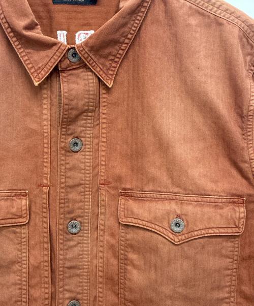RRL（ダブルアールエル）RRL (ダブルアールエル) Embroidered Herringbone Twill Overshirt - Brown ブラウン サイズ:XXLの古着・服飾アイテム