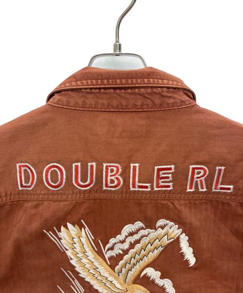 RRL（ダブルアールエル）RRL (ダブルアールエル) Embroidered Herringbone Twill Overshirt - Brown ブラウン サイズ:XXLの古着・服飾アイテム