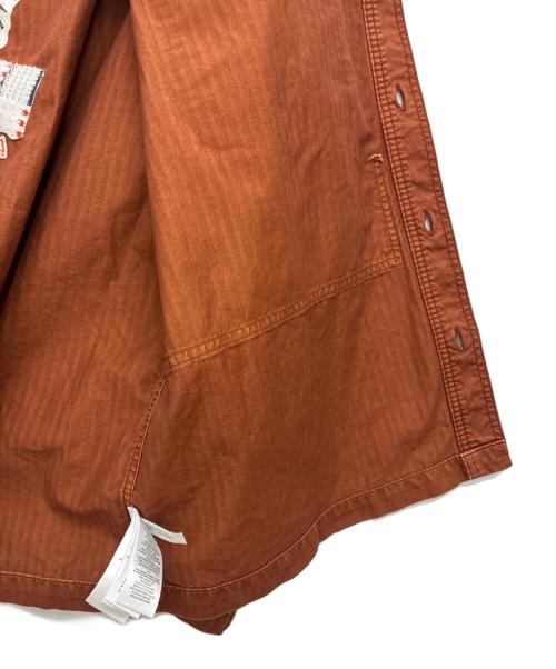 RRL（ダブルアールエル）RRL (ダブルアールエル) Embroidered Herringbone Twill Overshirt - Brown ブラウン サイズ:XXLの古着・服飾アイテム