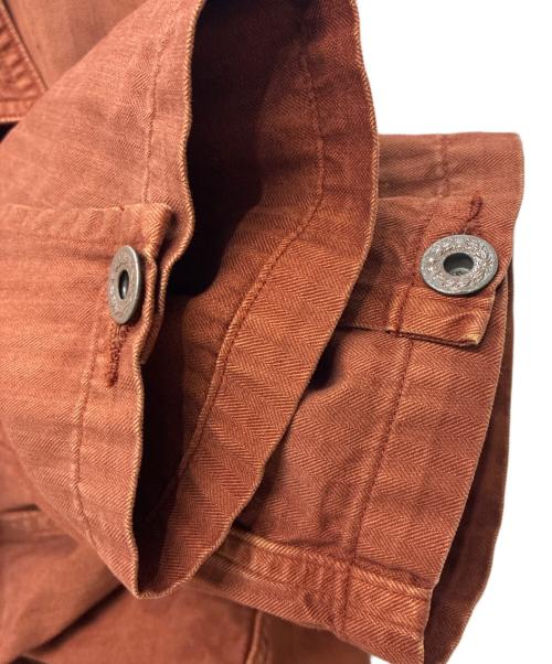 RRL（ダブルアールエル）RRL (ダブルアールエル) Embroidered Herringbone Twill Overshirt - Brown ブラウン サイズ:XXLの古着・服飾アイテム