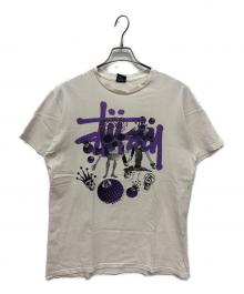 stussy（ステューシー）の古着「半袖Tシャツ」｜ホワイト×パープル