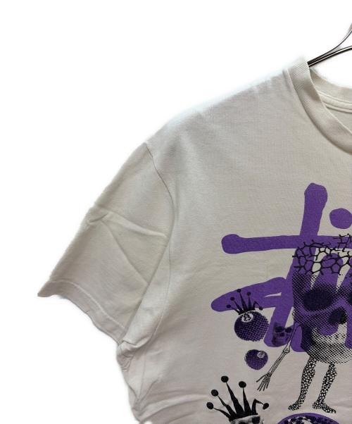 stussy（ステューシー）stussy (ステューシー) 半袖Tシャツ ホワイト×パープル サイズ:Lの古着・服飾アイテム
