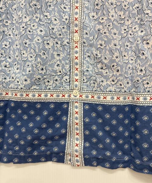 stussy（ステューシー）stussy (ステューシー) Paisley Patchwork L/S Shirt ブルー×レッド サイズ:XLの古着・服飾アイテム