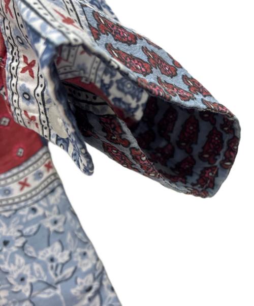 stussy（ステューシー）stussy (ステューシー) Paisley Patchwork L/S Shirt ブルー×レッド サイズ:XLの古着・服飾アイテム