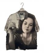 stussyステューシー）の古着「HOPPER SHIRT」｜ブラック×ホワイト