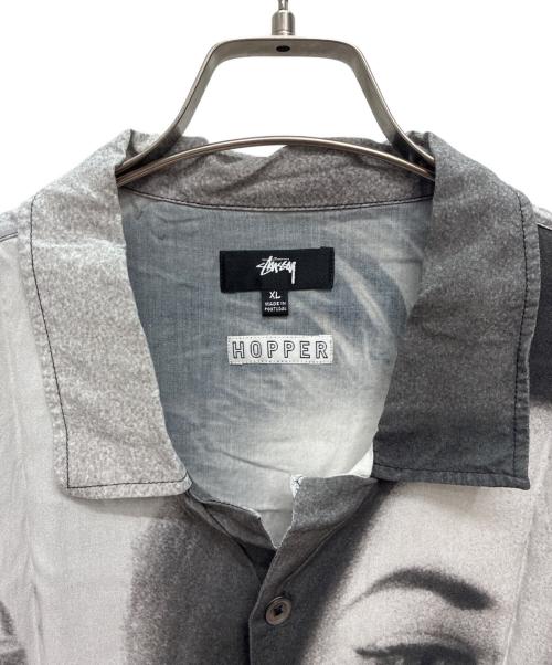 stussy（ステューシー）stussy (ステューシー) HOPPER SHIRT ブラック×ホワイト サイズ:XLの古着・服飾アイテム