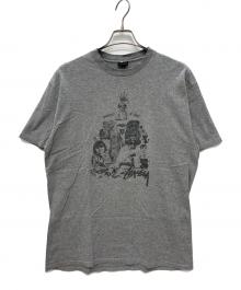 stussy（ステューシー）の古着「00s メキシコ製 OLD KNOWLEDGE KING 半袖Tシャツ」｜グレー