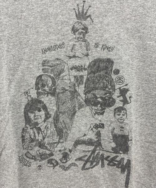 stussy（ステューシー）stussy (ステューシー) 00s メキシコ製 OLD KNOWLEDGE KING 半袖Tシャツ グレー サイズ:Lの古着・服飾アイテム