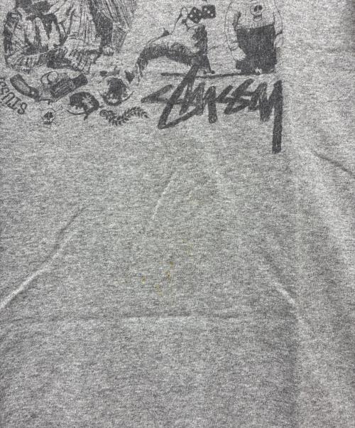 stussy（ステューシー）stussy (ステューシー) 00s メキシコ製 OLD KNOWLEDGE KING 半袖Tシャツ グレー サイズ:Lの古着・服飾アイテム
