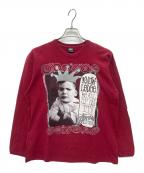 stussyステューシー）の古着「00s メキシコ製 OLD L/S KIDS 長袖カットソー」｜レッド