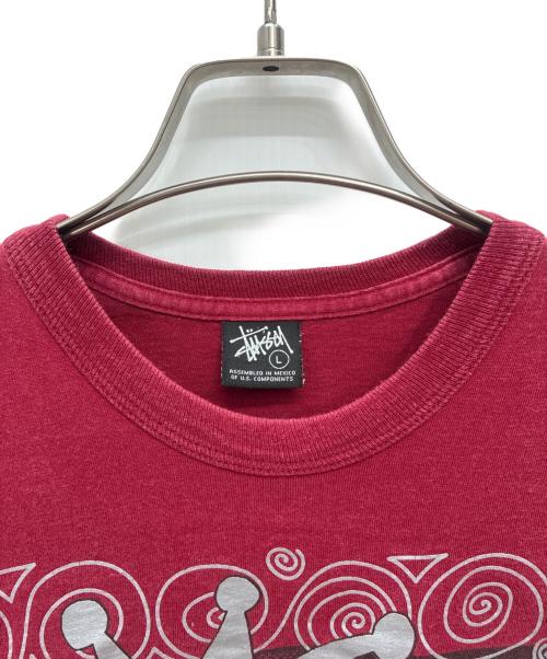 stussy（ステューシー）stussy (ステューシー) 00s メキシコ製 OLD L/S KIDS 長袖カットソー レッド サイズ:Lの古着・服飾アイテム