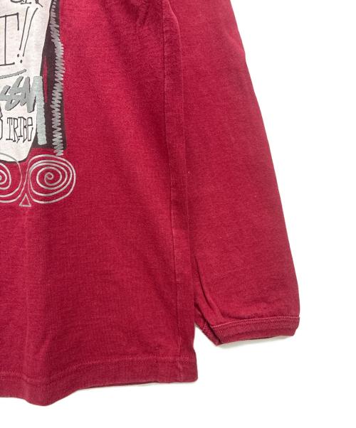 stussy（ステューシー）stussy (ステューシー) 00s メキシコ製 OLD L/S KIDS 長袖カットソー レッド サイズ:Lの古着・服飾アイテム