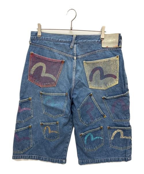 EVISU（エヴィス）EVISU (エヴィス) メニーポケットデニムハーフパンツ ブルー サイズ:36の古着・服飾アイテム