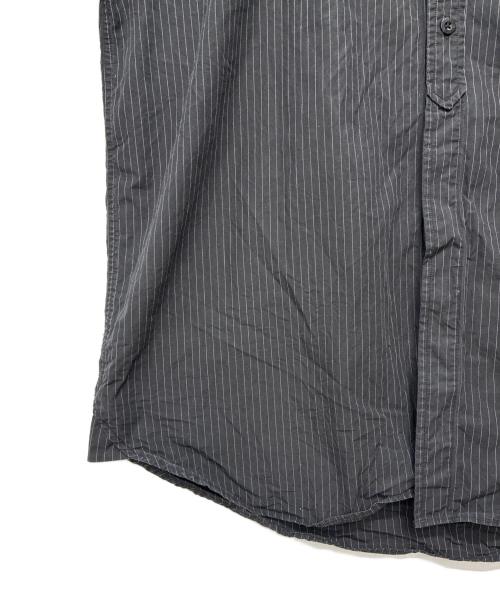 stussy（ステューシー）stussy (ステューシー) ストライプ半袖シャツ ブラック×ホワイト サイズ:XLの古着・服飾アイテム