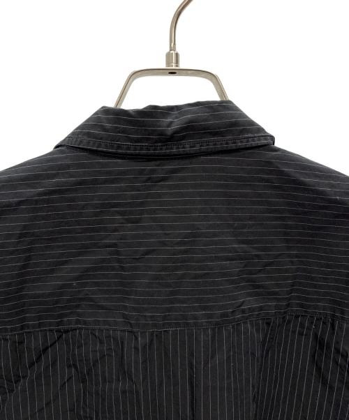 stussy（ステューシー）stussy (ステューシー) ストライプ半袖シャツ ブラック×ホワイト サイズ:XLの古着・服飾アイテム