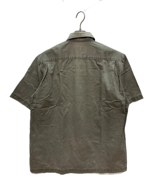 stussy（ステューシー）stussy (ステューシー) ロゴワッペンワークシャツ カーキ サイズ:Lの古着・服飾アイテム