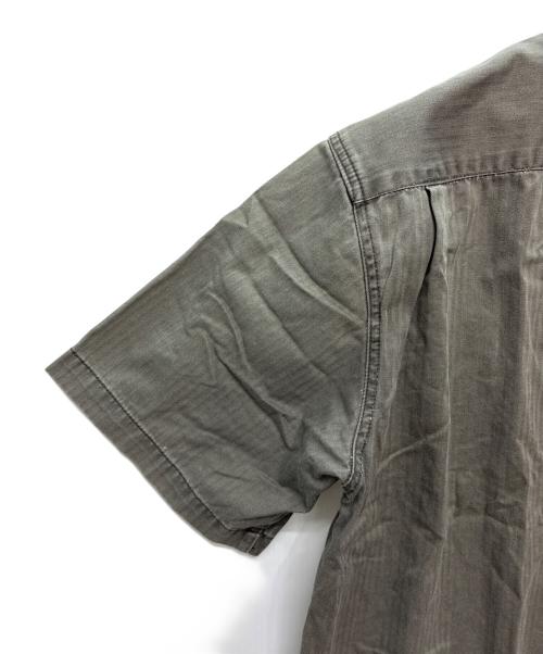 stussy（ステューシー）stussy (ステューシー) ロゴワッペンワークシャツ カーキ サイズ:Lの古着・服飾アイテム