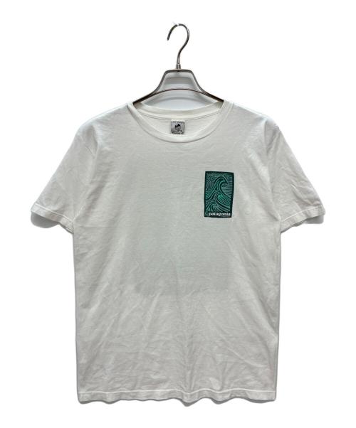 Patagonia（パタゴニア）Patagonia (パタゴニア) 90s beneficial haleiwa USA製半袖Tシャツ ホワイト サイズ:Sの古着・服飾アイテム