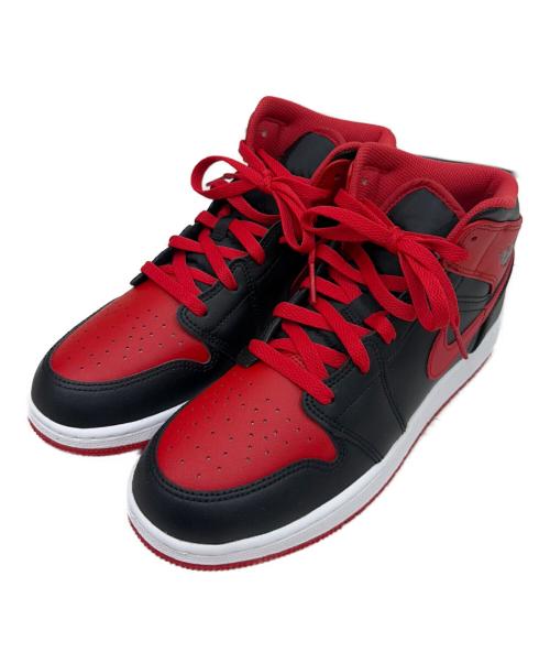 NIKE（ナイキ）NIKE (ナイキ) GS エアジョーダン1 ミッド レッド×ブラック サイズ:SIZE 25cmの古着・服飾アイテム