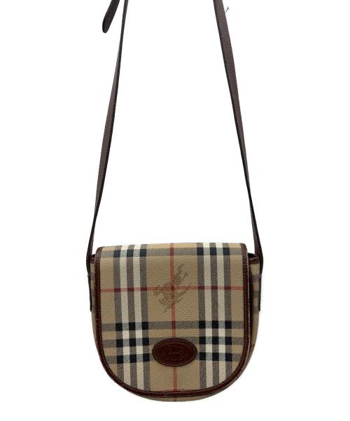 Burberry's（バーバリーズ）Burberry's (バーバリーズ) シャドーホースノヴァチェックショルダーバッグ ブラウン×ベージュの古着・服飾アイテム