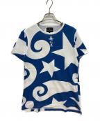 Vivienne Westwood ANGLOMANIAヴィヴィアンウエストウッドアングロマニア）の古着「オールオーバープリント 半袖Tシャツ」｜ブルー×ホワイト