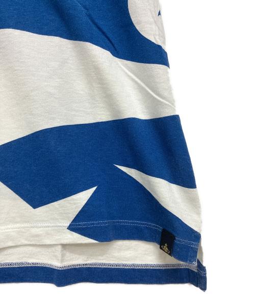 Vivienne Westwood ANGLOMANIA（ヴィヴィアンウエストウッドアングロマニア）VIVIENNE WESTWOOD ANGLOMANIA (ヴィヴィアンウエストウッドアングロマニア) オールオーバープリント 半袖Tシャツ ブルー×ホワイト サイズ:Sの古着・服飾アイテム