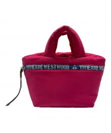 Vivienne Westwood（ヴィヴィアンウエストウッド）の古着「ロゴテープハンドバッグ」｜ピンク