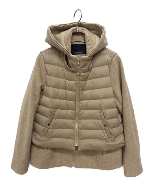 SUTSESO（スチェッソ）SUTSESO (スチェッソ) ウール切替ダウンジャケット ベージュ サイズ:40の古着・服飾アイテム