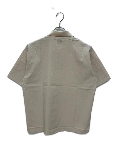NEW BALANCE（ニューバランス）NEW BALANCE (ニューバランス) シアサッカーポロシャツ ベージュ サイズ:Lの古着・服飾アイテム