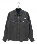 THE NORTH FACEザ ノース フェイス）の古着「ブラッシュウッドウールシャツ」｜ブラック×グレー